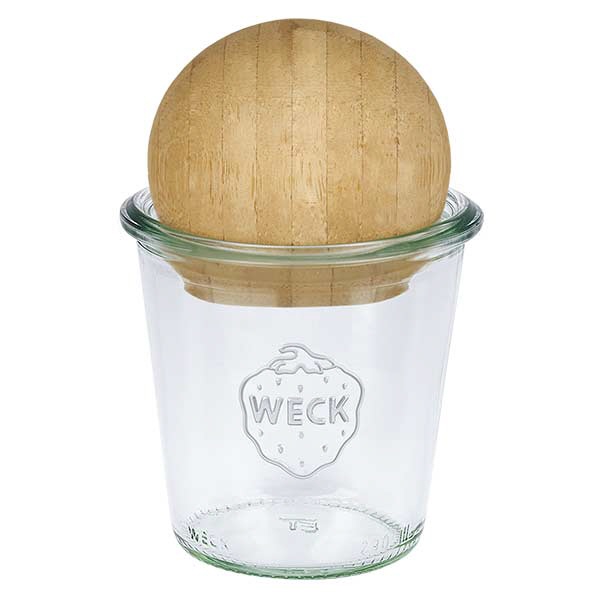 -290ml Sturzglas hoch WECK RR80 mit Holzkugel