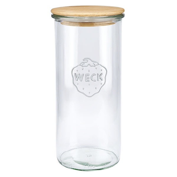 1500ml Sturzglas WECK RR100 mit Holzdeckel
