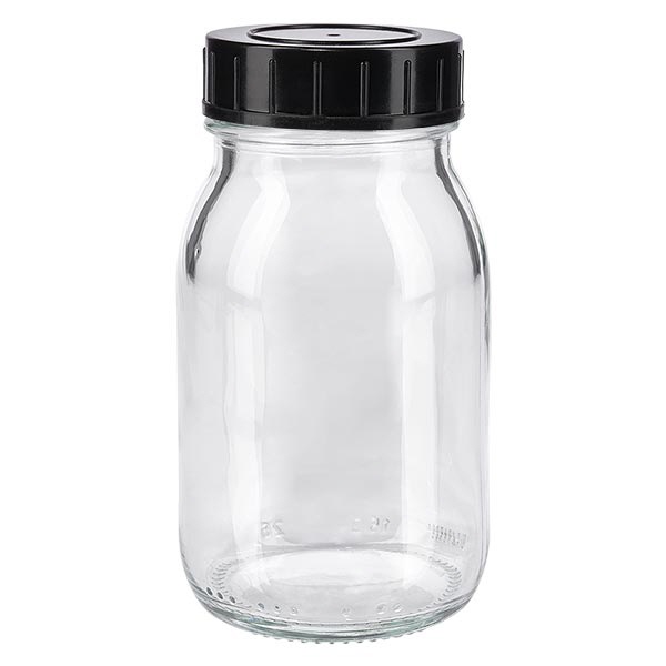 150ml Weithalsflasche Klarglas mit Schraubdeckel