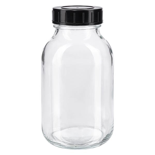 500ml Weithalsflasche Klarglas mit Schraubdeckel