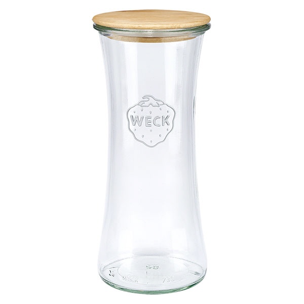 700ml Delikatessenglas WECK RR80 mit Holzdeckel
