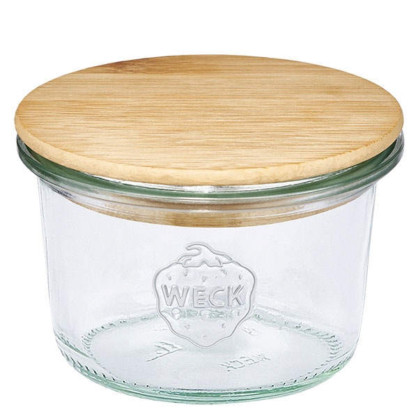 80ml Sturzglas WECK RR60 mit Holzdeckel