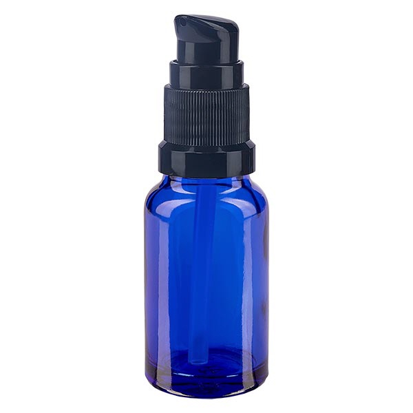 Apothekenfl- blau 10ml Pumpverschluss schwarz St