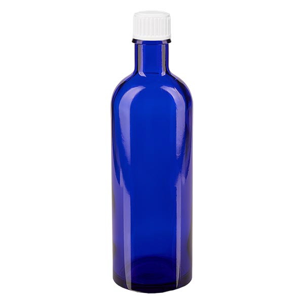 Apothekenfl- blau 200ml Schraubv- weiss St