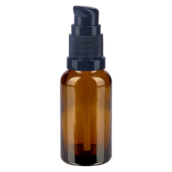 Apothekenfl- braun 20ml Pumpverschluss schwarz St