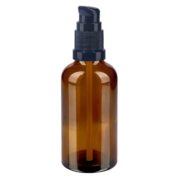 Apothekenfl- braun 50ml Pumpverschluss schwarz St