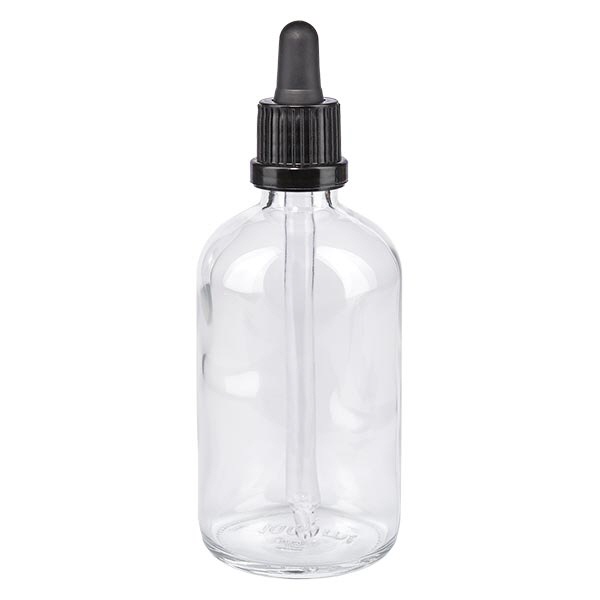 Apothekenfl- klar 100ml Pipette schwarz OV
