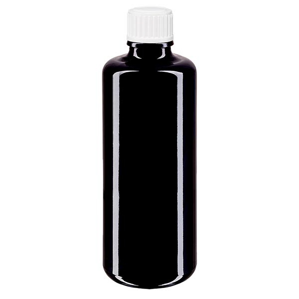 Apothekenfl- viol- 100ml Schraubv weiss Globuli St
