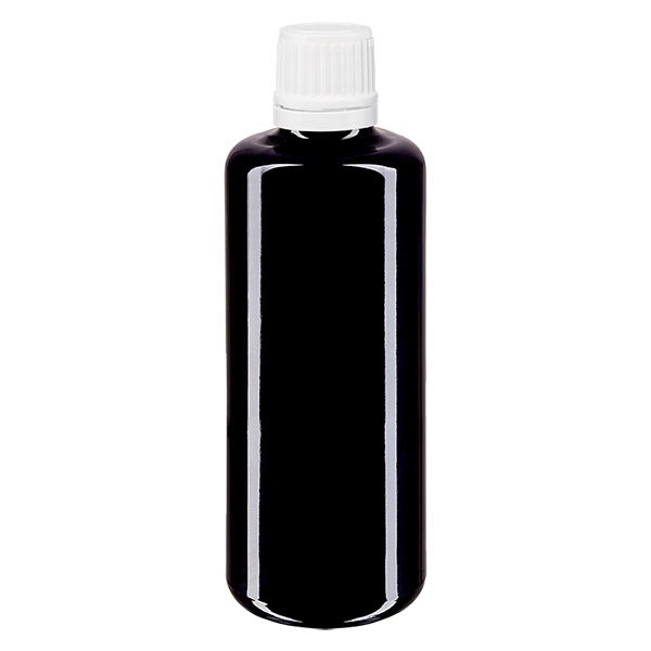 Apothekenfl- viol- 100ml Tropfv- 1-2mm weiss OV