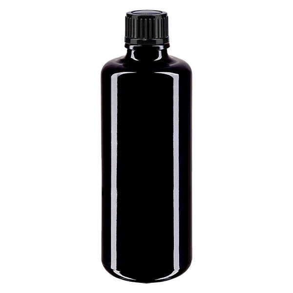 Apothekenfl- viol- 100ml Tropfv- 1mm schwarz St