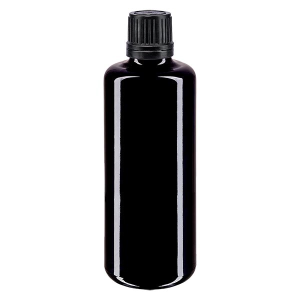 Apothekenfl- viol- 100ml Tropfv- Pr 1mm schwarz OV