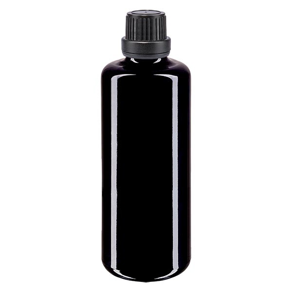Apothekenfl- viol- 100ml Tropfv- Pr 2mm schwarz OV