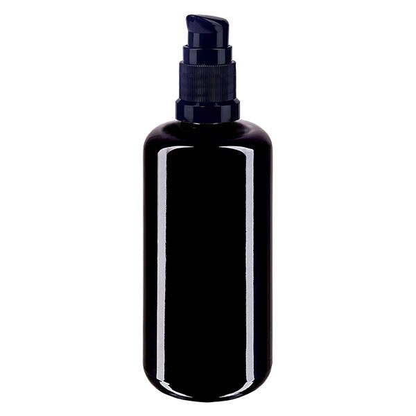 Apothekenfl- viol- 200ml Pumpverschluss schwarz St