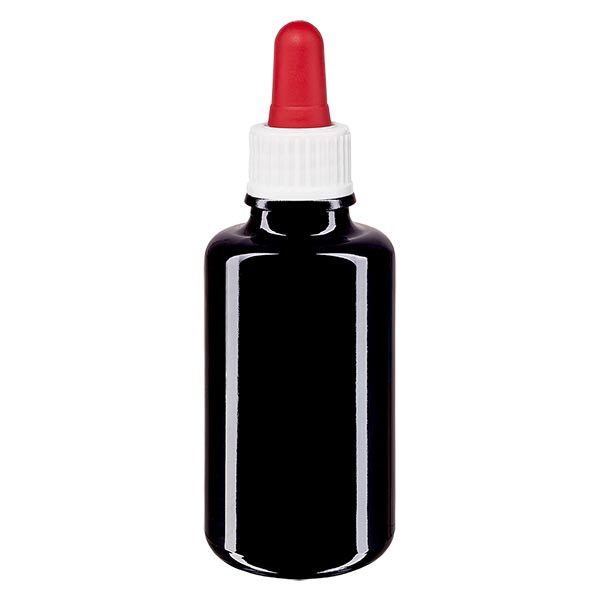 Apothekenfl- viol- 30ml Pipette weiss-rot St