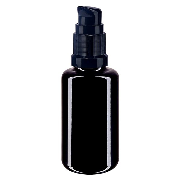 Apothekenfl- viol- 30ml Pumpverschluss schwarz St
