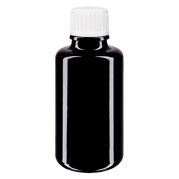 Apothekenfl- viol- 30ml Tropfv- weiss 0-8mm St