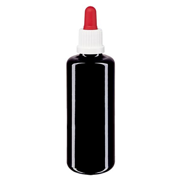 Apothekenfl- viol- 50ml Pipette weiss-rot OV