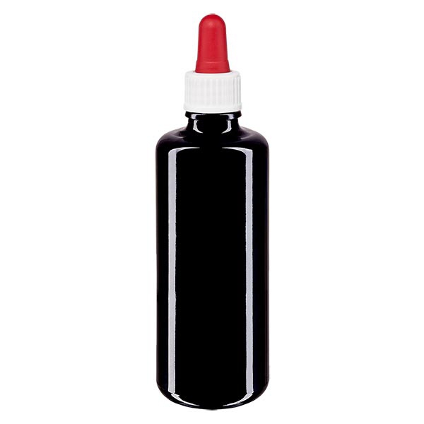 Apothekenfl- viol- 50ml Pipette weiss-rot St