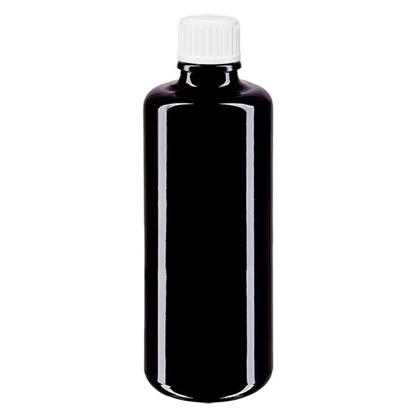 Apothekenfl- viol- 50ml Schraubv- weiss Globuli St