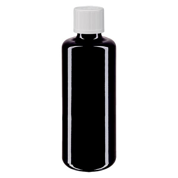 Apothekenfl- viol- 50ml Schraubv- weiss KiSi St