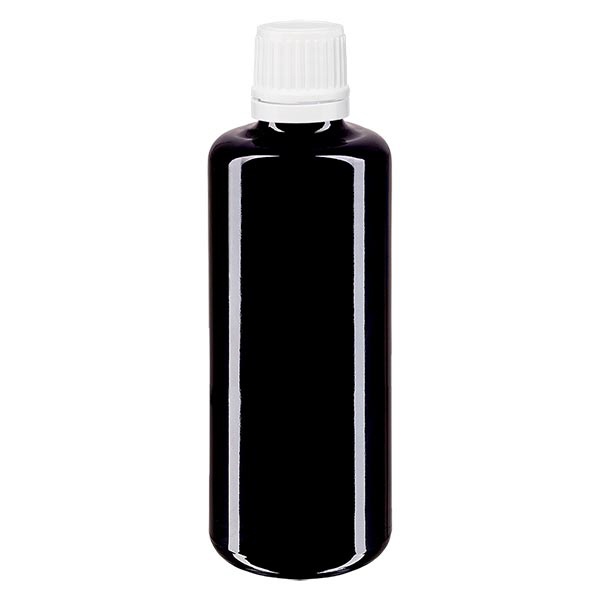 Apothekenfl- viol- 50ml Schraubv- weiss OV