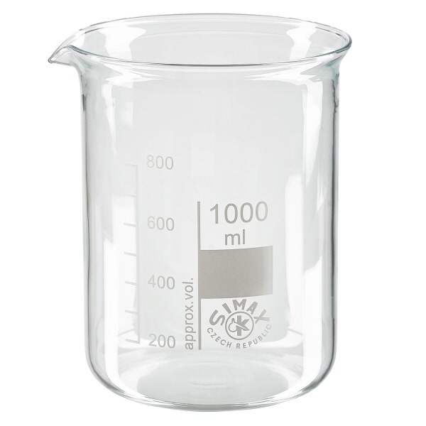 Becherglas 1000ml Borosilikatglas- niedrige Form