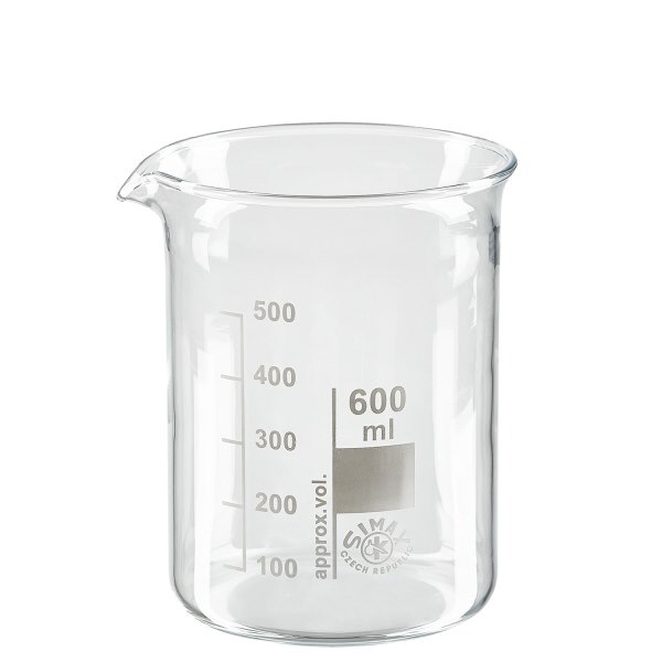 Becherglas 600ml Borosilikatglas- niedrige Form