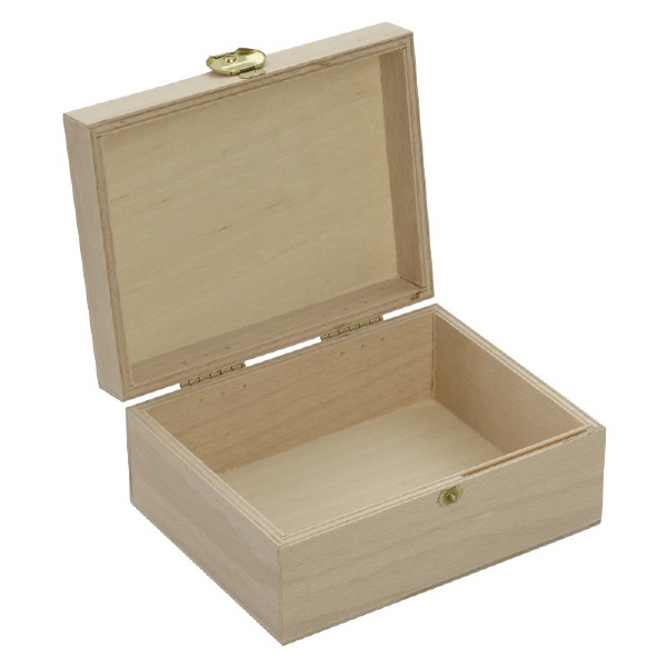 Buchen Holzbox mit Klappdeckel 15x11x7cm