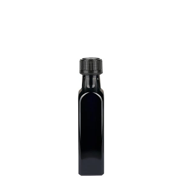 Eckige Flasche Violettglas 250ml