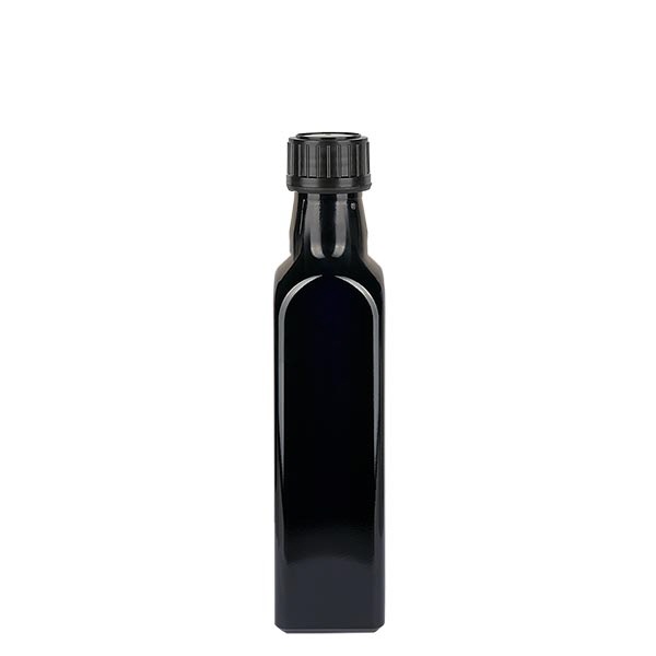 Eckige Flasche Violettglas 500ml