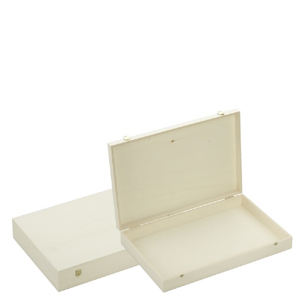 Holzbox mit Klappdeckel 40x26x6cm