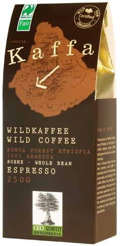 Kaffa Fairtrade Wildkaffee Espresso ganze Bohne