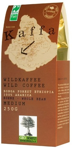 Kaffa Fairtrade Wildkaffee medium ganze Bohne