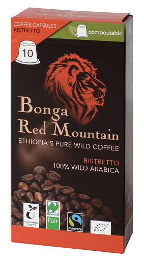 Kompostierbare Ristretto Kapseln Bonga Red Mountain