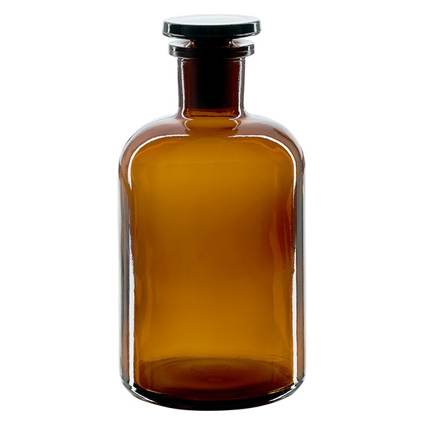Rundschulterfl- 500ml braun Enghals Glasstopfen