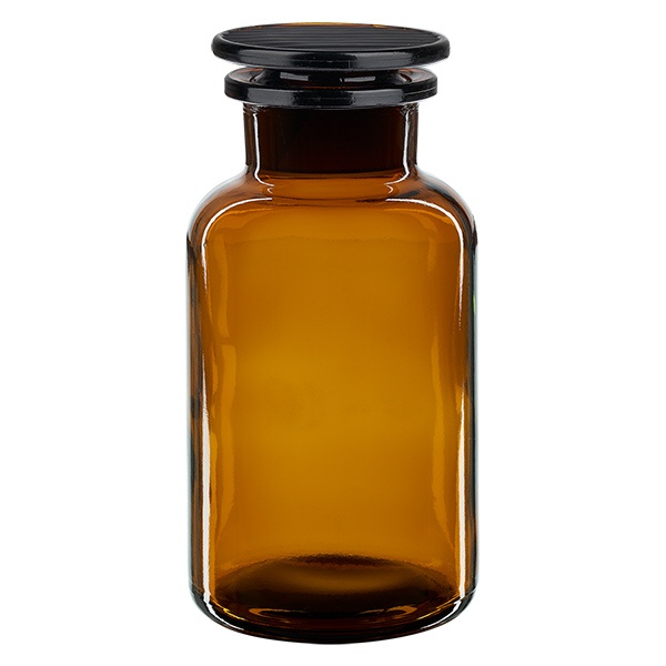 Rundschulterfl- 500ml braun Weithals Glasstopfen