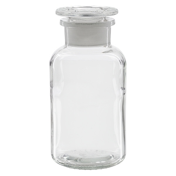 Rundschulterfl- 500ml klar Weithals Glasstopfen