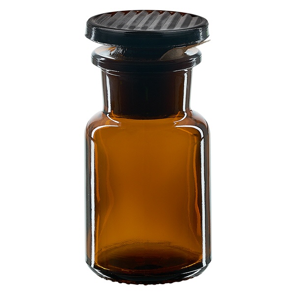 Rundschulterfl- 50ml braun Weithals Glasstopfen