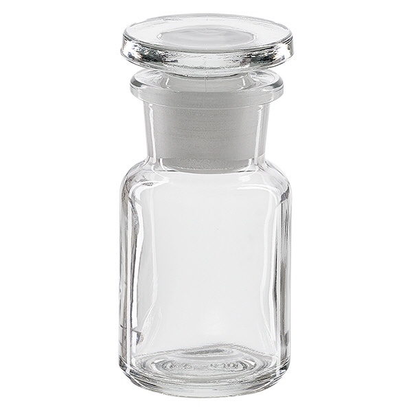 Rundschulterfl- 50ml klar Weithals Glasstopfen