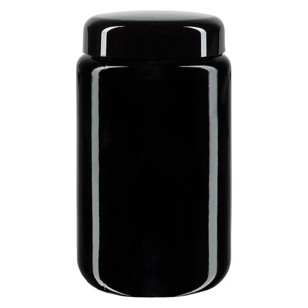 Weithalsdose+ Violettglas 400ml- mit schw- Deckel